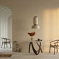 Nordic Dining Table and Chair Combination 3d model