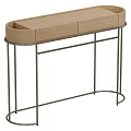 Modern Console Table Design With Wooden Top And Metal Frame For Entryway Decor