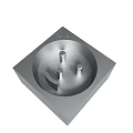 Metal Square Base With Circular Groove Cylindrical Protrusions And Curved Component