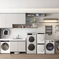 Bathroom Cabinet Rack With Washing Machines Dryers Storage Cabinets Shelves Mirror And Towel Rack