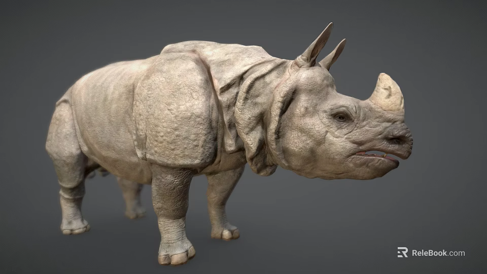 Rhinoceros Game Movie Character Realistic 3D Model With Detailed Skin And Horn 3d model 