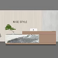 Modern Front Desk Company Reception Desk 3d model