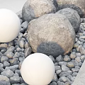 modern cobblestone stone combination 3d model