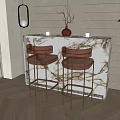 Bar chair combination 3d model