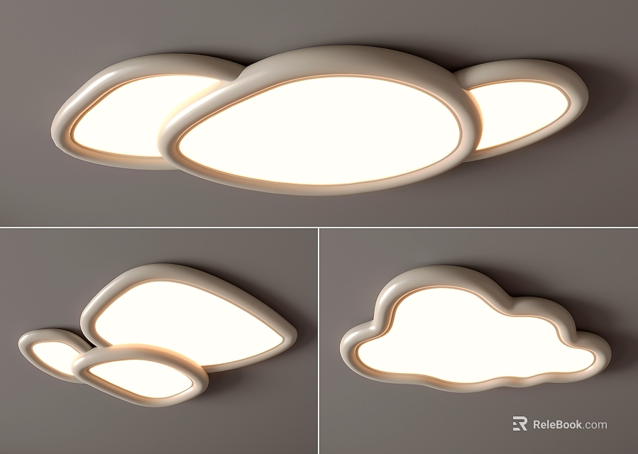 Modern Cloud Shaped Ceiling Lights For Bedroom And Living Room 3d model 