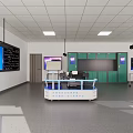 School Modern Classroom With Interactive Screens White Tables And Projectors 3d model