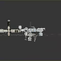 International Space Station Structure Featuring Solar Panels Robotic Arm And Modules