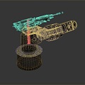 Browning machine gun Browning Gatling White Browning machine gun machine gun bullet military 3d model