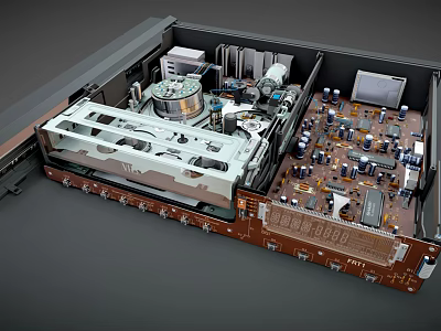 Mobile Phone Internal Structure With Circuit Board Electronic Components And Metal Frame 3d model