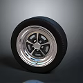 High Quality Car Tire With Silver Spoked Wheel Rim Automotive Parts
