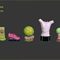 Football Sports Trophies Collection With Golden Soccer Ball Football Boot And Silver Award