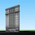 Classical Style Multi Story Office Building with Modern Window Design and Ground Floor Entrance