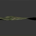 3D Natural Mountain Landscape With Green Valleys And White Snow Covered Areas