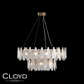 Elegant Modern Glass Chandelier With Leaf Shaped Design And Gold Finish Illuminated