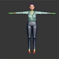 Stylish Character in Green Top With Arms Outstretched And Dark Background