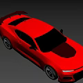 Red Sports Car Exterior With Black Roof And Rear Spoiler Design