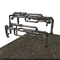 Industrial Mechanical Metal Pipe Equipment Structure With Interconnected Heavy Duty Framework