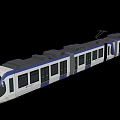 Technology Exhibition Hall Showcasing Modern Electric Tram Model With Sleek Design