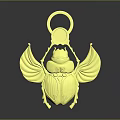 Golden Beetle Shaped Daily Life Accessory With Wings And Ring Top