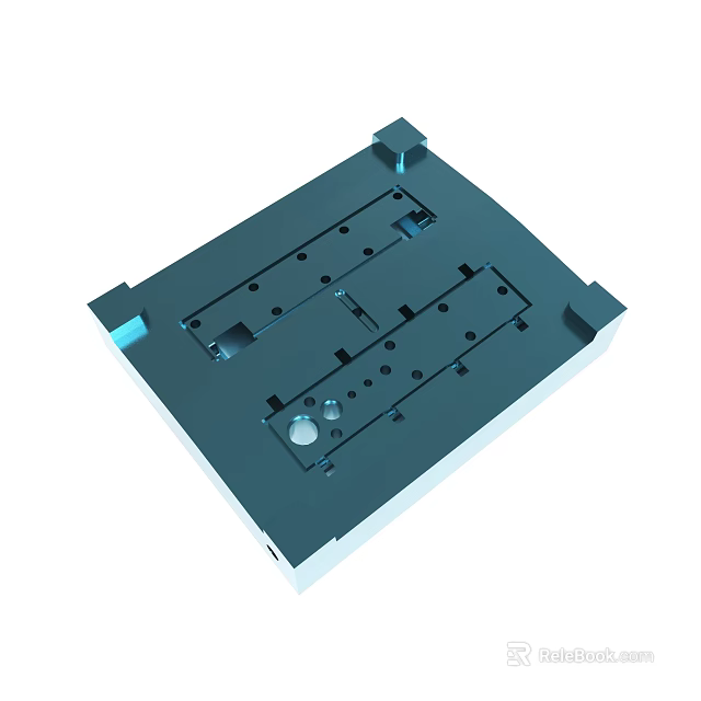 Industrial Metal Mold Component With Precision Holes And Structural Design 3d model