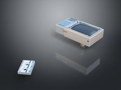 Classic Computer Terminal With Display Screen And Cassette Tape Accessory 3d model