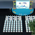 Event Venue Layout With Organized Seating Stage Green Plants And Functional Zones