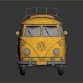 minibus minivan driverless bus school bus van box car 3d model