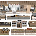 Wooden Display Shelves For Retail Store With Modern Design And Multiple Layers Display Various Products