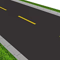Well Designed Road Facilities Featuring Asphalt Pavement Yellow Center Lines Curb and Grass Verge