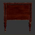 Classic Red Wooden Desk With Multiple Drawers And Carved Legs Design