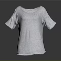 Gray Short Sleeve Round Neck Loose Fit Basic T-shirt for Casual Wear