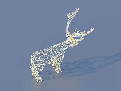 Wireframe Deer Sculpture Modern Decorative Ornament For Home Living Room Decor 3d model