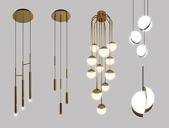 Modern chandelier metal chandelier 3d model