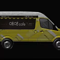 Choco Cake Food Truck with Yellow White Body Open Awning Serving Window and Menu Board