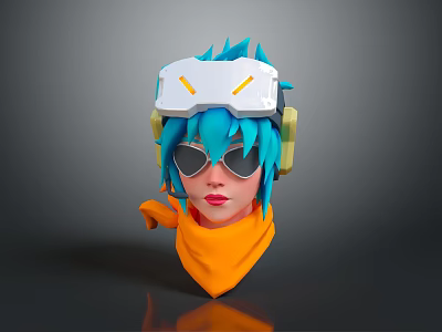 Trendy White Goggles With Yellow Accents And Yellow Scarf Stylish Accessories For Daily Use 3d model