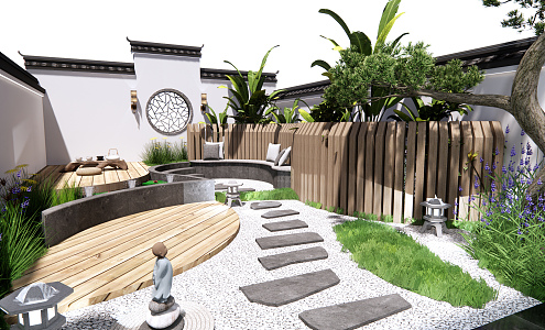 New Chinese Courtyard Landscape 3d model