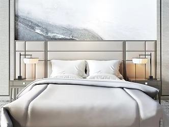Background double bed 3d model