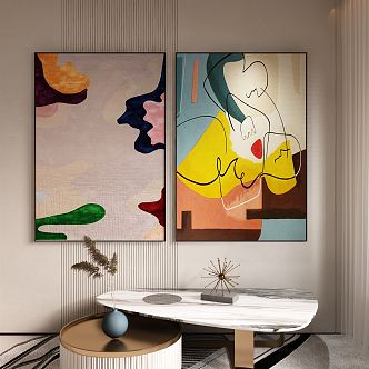 modern abstract painting abstract decorative painting 3d model