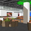Modern Fruit Store With Bright Interior And Organized Fresh Fruit Displays In Baskets