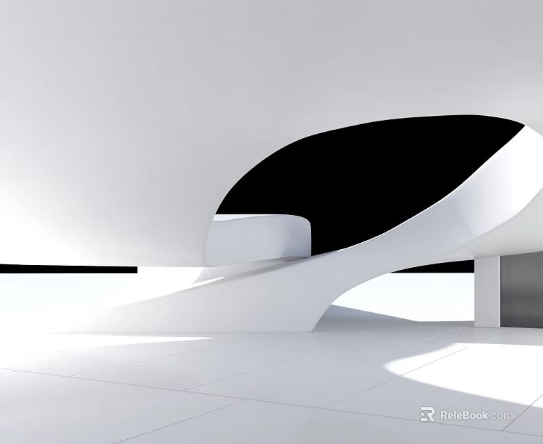 Modern Minimalist Hinged Door Interior Design With Sleek White Finish For Home Spaces 3d model