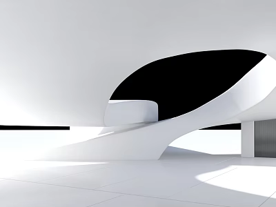 Modern Minimalist Hinged Door Interior Design With Sleek White Finish For Home Spaces 3d model