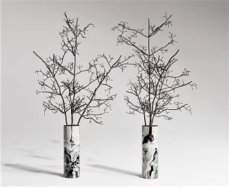 Modern Vase Plant Dried Flower Ornaments Dead Branch Flowers 3d model