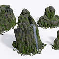 Modern rockery mountain rockery gardening landscape sketch 3d model