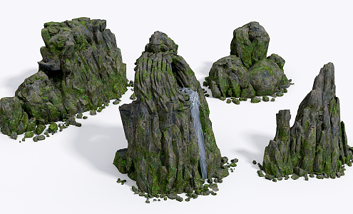 Modern rockery mountain rockery gardening landscape sketch 3d model