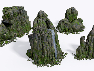 Modern rockery mountain rockery gardening landscape sketch 3d model