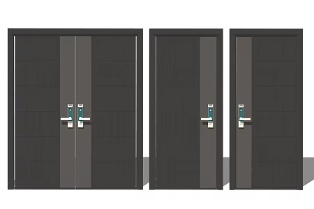 Modern double door 3d model