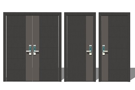 Modern double door 3d model