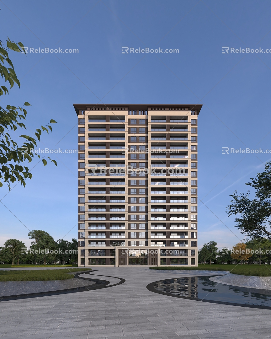 Modern Residential Building Residential Area 3d model