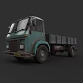 Vintage Teal Flatbed Truck With Open Cargo Bed And Classic Design
