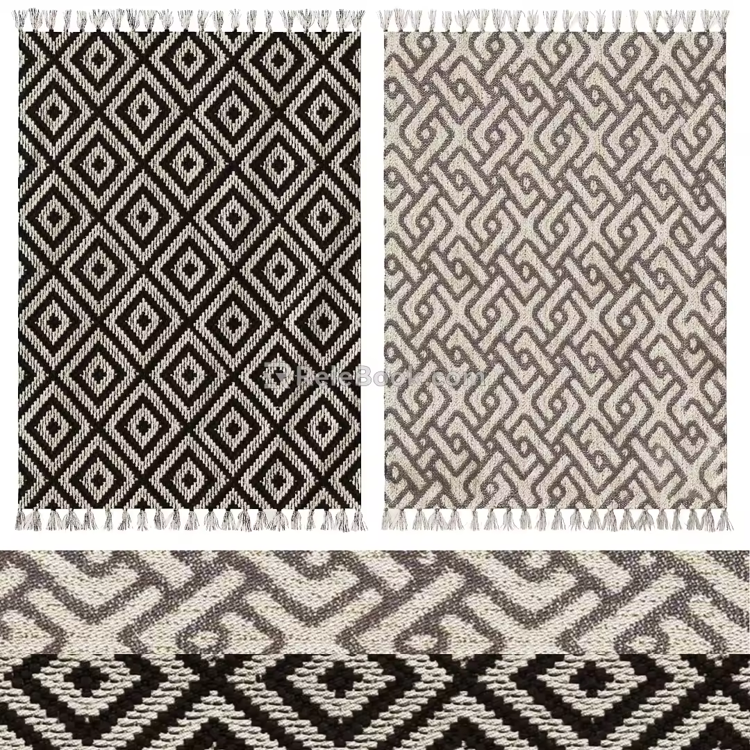 modern geometric square carpet 3d model
